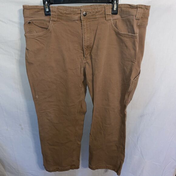 Duluth Flex Fire Hose Men’s Work Pants Size 42x30 Light Brown Outdoors Comfort 2 - Picture 1 of 12
